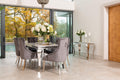 Louis Dining Table with 4, 6 or 8 Dark Grey Cheshire Chairs - The Outlet Home
