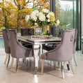 Louis Dining Table with 4, 6 or 8 Dark Grey Cheshire Chairs - The Outlet Home