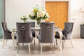 Louis Dining Table with 4, 6 or 8 Dark Grey Cheshire Chairs - The Outlet Home