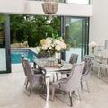Louis Dining Table with 4, 6 or 8 Dark Grey Lion Chairs - The Outlet Home