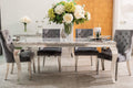 Louis Dining Table with 4, 6 or 8 Dark Grey Lion Chairs - The Outlet Home