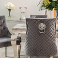 Louis Dining Table with 4, 6 or 8 Dark Grey Lion Chairs - The Outlet Home