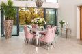 Louis Dining Table with 4, 6 or 8 Pink Cheshire Chairs - The Outlet Home