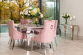 Louis Dining Table with 4, 6 or 8 Pink Cheshire Chairs - The Outlet Home