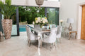 Louis Dining Table with 4, 6 or 8 Silver Cheshire Chairs - The Outlet Home