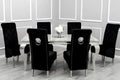Louis Dining Table with 4,6 or 8 Emma Chairs Black - The Outlet Home