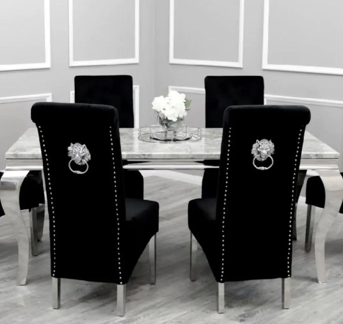 Louis Dining Table with 4,6 or 8 Emma Dining Chairs - The Outlet Home