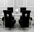 Louis Dining Table with 4,6 or 8 Emma Chairs Black - The Outlet Home