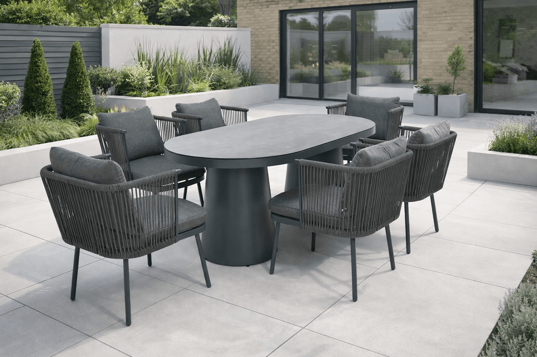 Lunar 6 Seat Dining Set - The Outlet Home