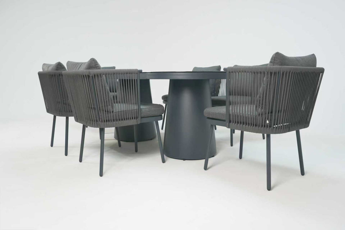 Lunar 6 Seat Dining Set - The Outlet Home