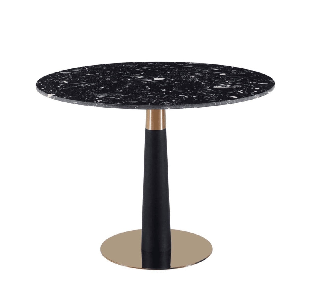 Luxury Round Dining Table Gold & Black Leg - 100cm - The Outlet Home