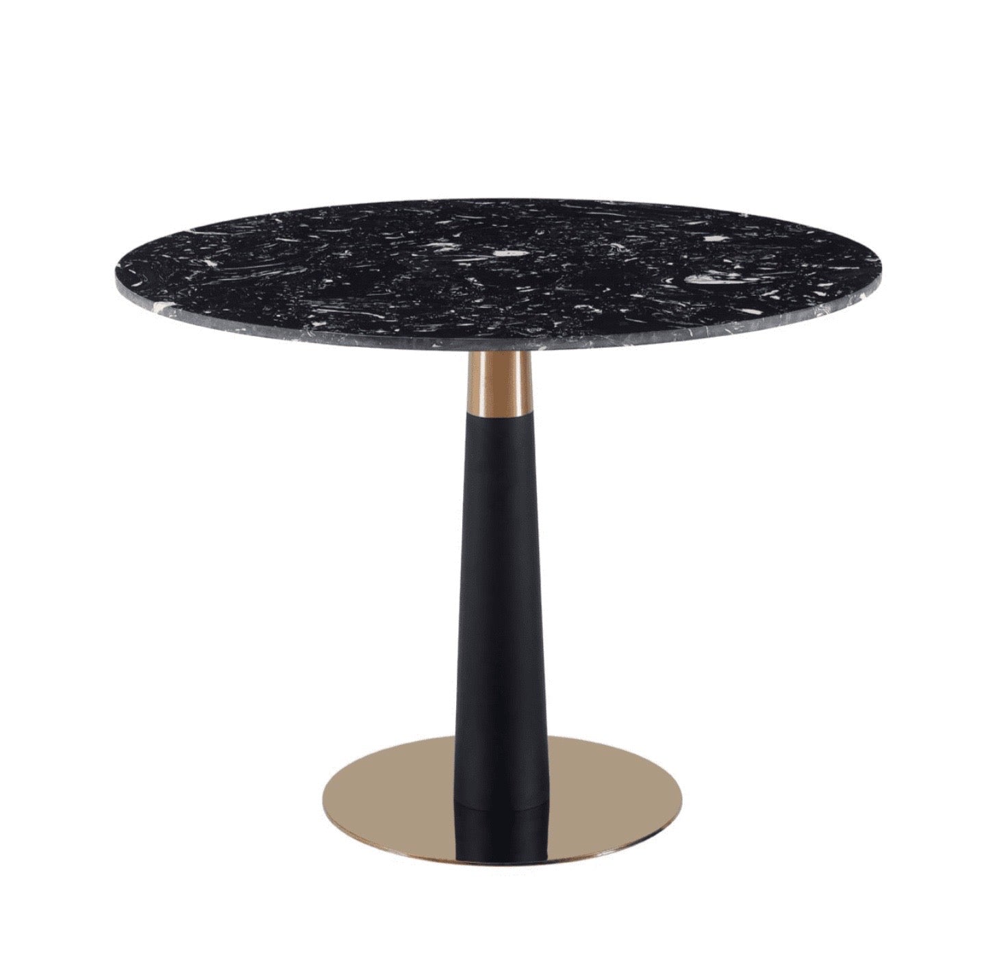 Luxury Round Dining Table Gold & Black Leg - 100cm - The Outlet Home