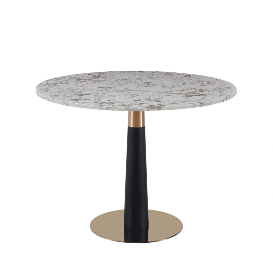 Luxury Round Dining Table Gold & Black Leg - 100cm - The Outlet Home