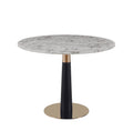 Luxury Round Dining Table Gold & Black Leg - 100cm - The Outlet Home