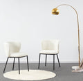 Mandy Bouclé White Dining Chair x 2 - The Outlet Home