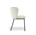 Mandy Bouclé White Dining Chair x 2 - The Outlet Home
