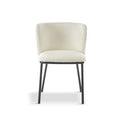 Mandy Bouclé White Dining Chair x 2 - The Outlet Home