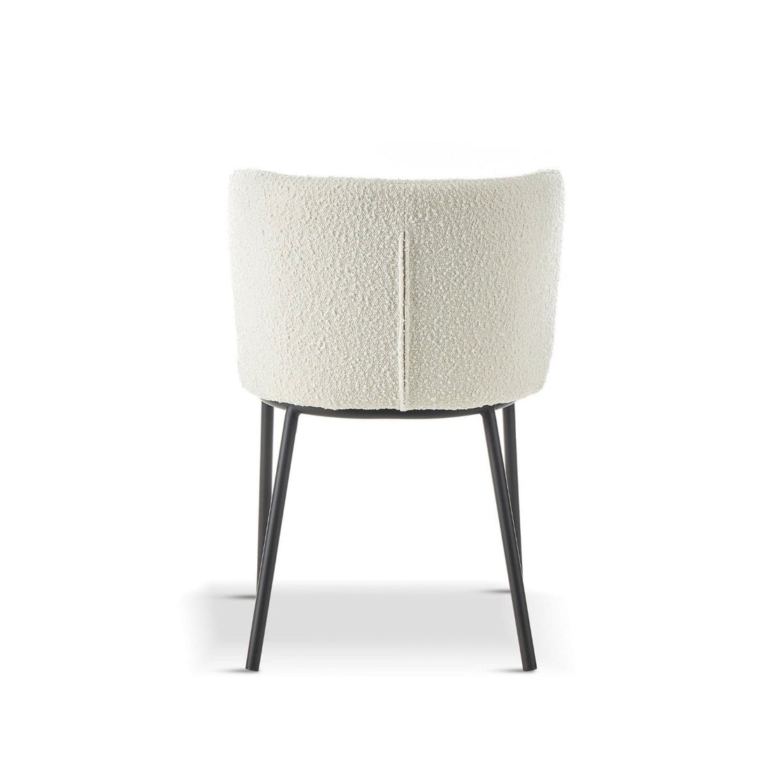 Mandy Bouclé White Dining Chair x 2 - The Outlet Home