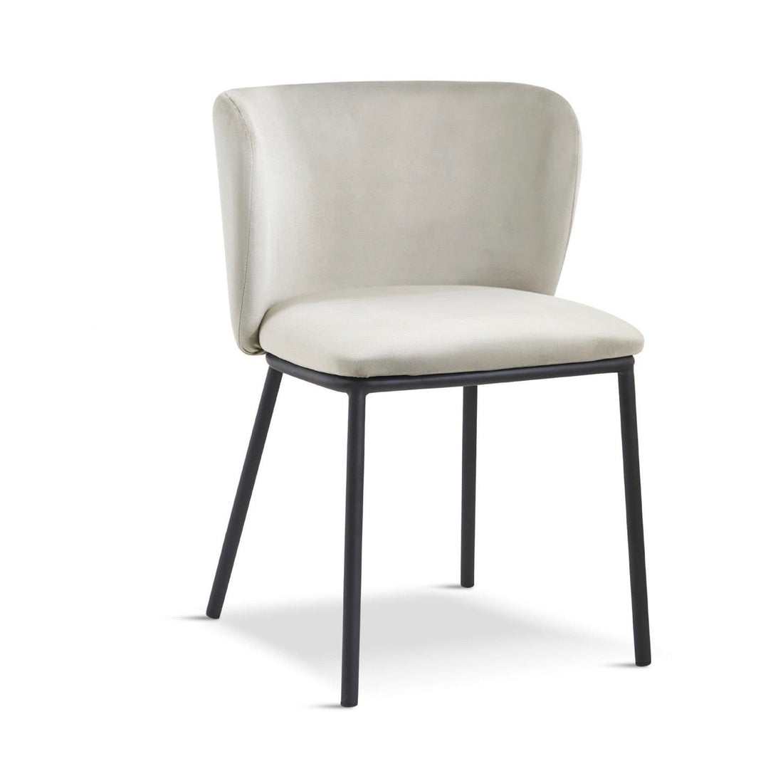 Mandy Velvet Dining Chair Light Grey - Crib 5 x 2 - The Outlet Home