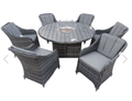 Marbella 6 Seat Rattan Fire Pit Garden Furniture - The Outlet Home