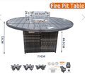 Marbella 6 Seat Rattan Fire Pit Garden Furniture - The Outlet Home