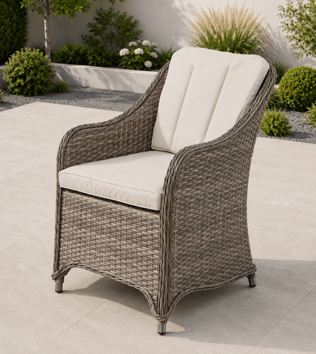 Marbella Natural 6 Seat Rattan Fire Pit Garden Furniture - The Outlet Home