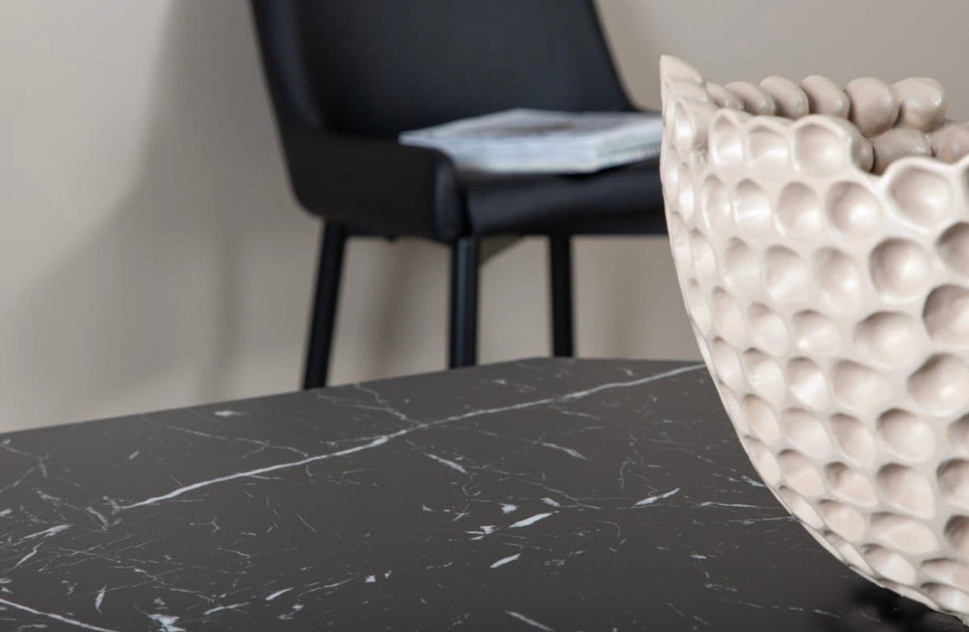 Marbs Black Round Dining Table - The Outlet Home
