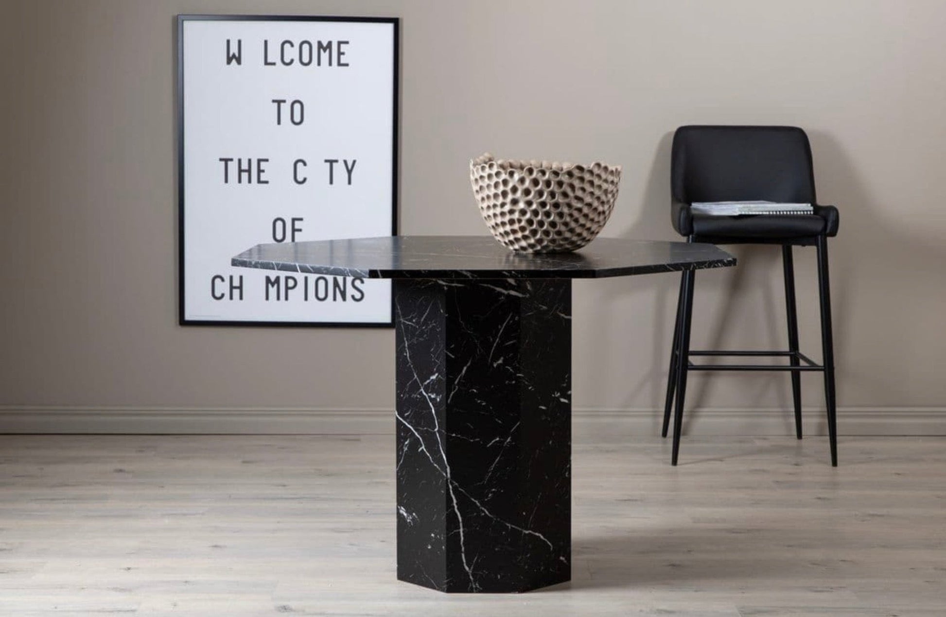 Marbs Black Round Dining Table - The Outlet Home