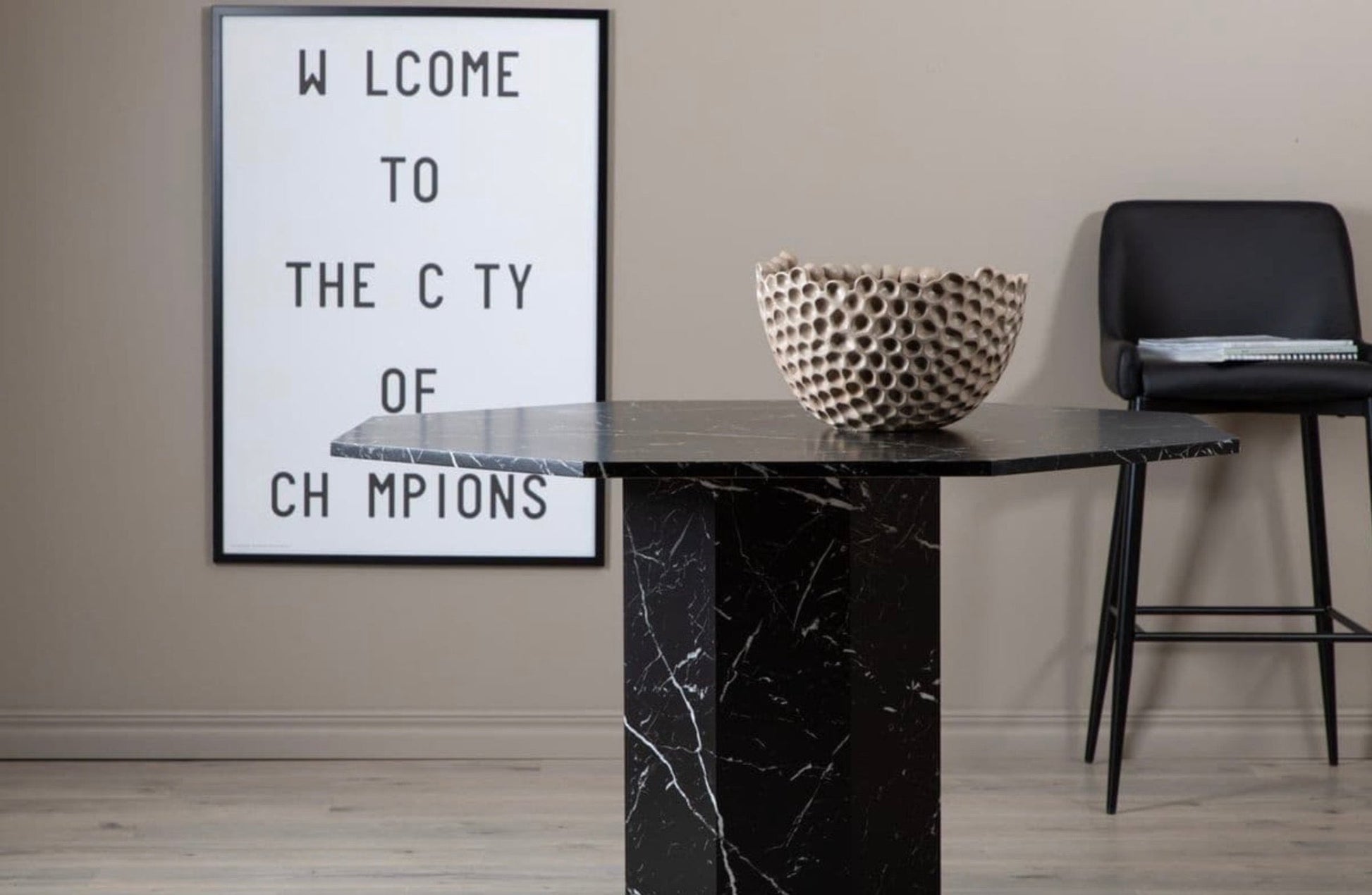 Marbs Black Round Dining Table - The Outlet Home