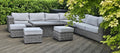 Marseille Grande Luxury Modular Corner Sofa with Rise and Fall Dining Table in Natural Grey - Order by 21st July for Free Parasol & Weather Cover - The Outlet Home