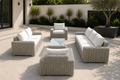 Marseille Grande Luxury Sofa Set – Light Natural Bamboo Weave | Premium Aluminium Garden Furniture - Pre-order due end of July - The Outlet Home