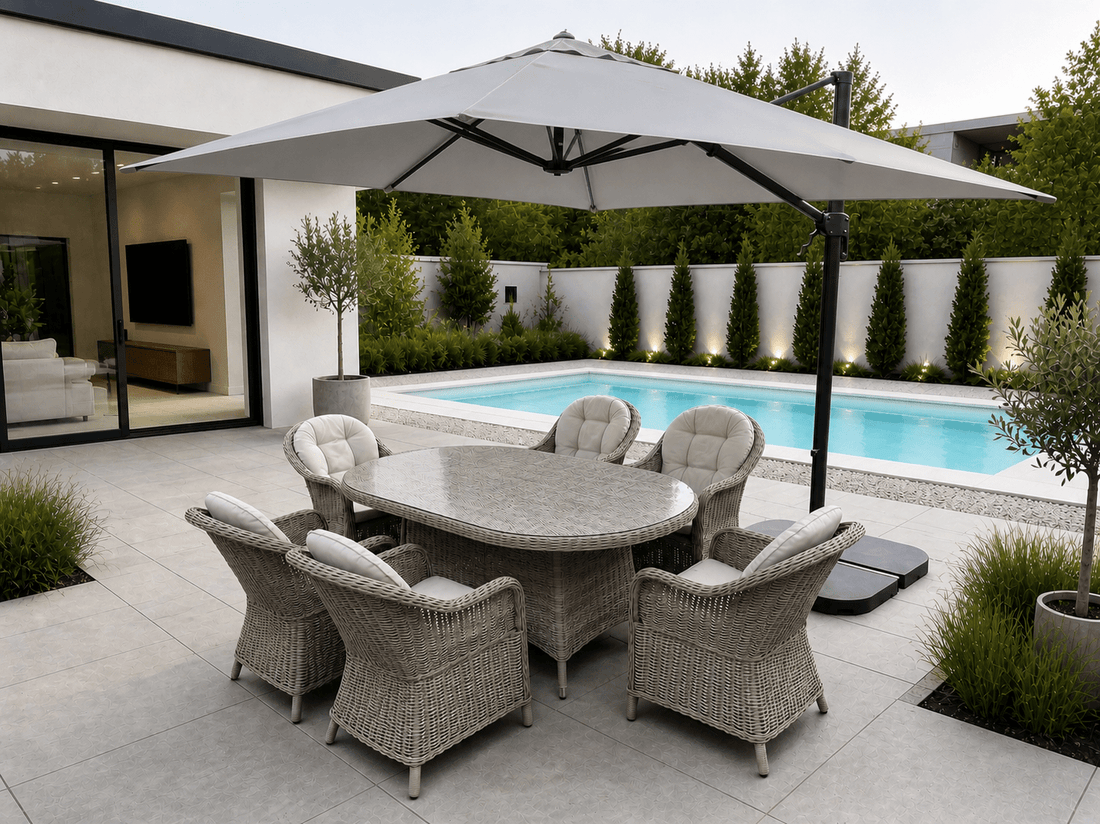 Marseille Luxury 6 Seat Dining Set Natural Grey - Pre - order due 14th June - The Outlet Home