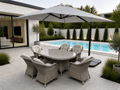 Marseille Luxury 6 Seat Dining Set Natural Grey - Pre - order due 14th June - The Outlet Home
