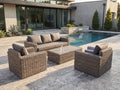 Marseille Luxury Rattan Sofa Set in Grey - Pre-order due 11th September - Order by 1st September for Free Parasol & Weather Cover - The Outlet Home