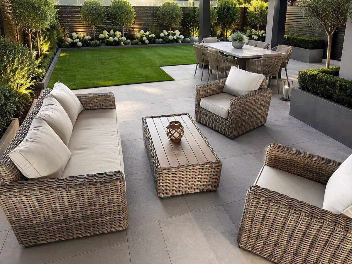 Marseille Luxury Rattan Sofa Set in Natural - Pre-order due 14th September - The Outlet Home