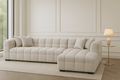 Maya Right Hand Corner Group in Oatmeal Boucle Fabric - The Outlet Home