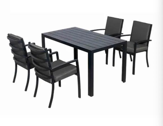 Miami Aluminium 4 Seat Dining Set - The Outlet Home