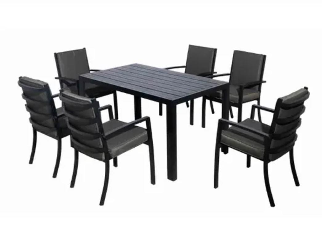 Miami Aluminium 6 Seat Dining Set - The Outlet Home