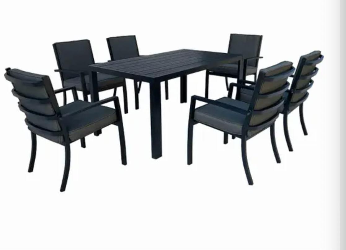 Miami Aluminium 6 Seat Dining Set - The Outlet Home