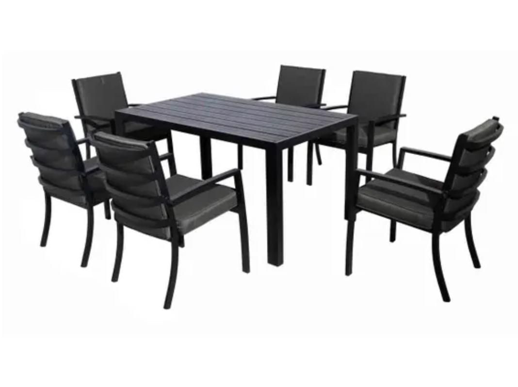 Miami Aluminium 6 Seat Dining Set - The Outlet Home