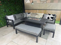 Miami Aluminium Corner Sofa Set with Fire Pit Table - The Outlet Home