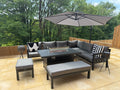 Miami Aluminium Corner Sofa Set with Fire Pit Table - The Outlet Home