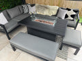 Miami Aluminium Corner Sofa Set with Fire Pit Table - The Outlet Home