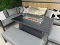 Miami Aluminium Corner Sofa Set with Fire Pit Table - The Outlet Home