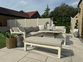 Miami Aluminium Corner Sofa Set with Fire Pit Table in Natural - Pre - order due end of July - Order by 26th May for Free Parasol & Weather Cover - The Outlet Home