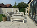 Miami Aluminium Corner Sofa Set with Fire Pit Table in Natural - Pre - order due end of July - Order by 26th May for Free Parasol & Weather Cover - The Outlet Home
