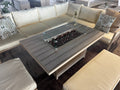Miami Beige Aluminium Corner Sofa Set with Fire Pit Table - The Outlet Home
