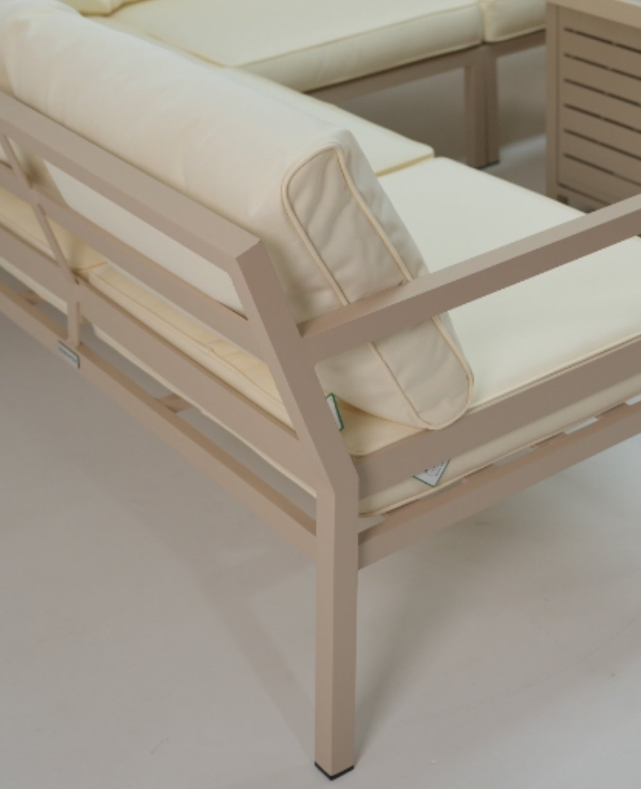 Miami Beige Aluminium Corner Sofa Set with Fire Pit Table (Pre - order due end of July) - The Outlet Home