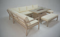 Miami Beige Aluminium Corner Sofa Set with Fire Pit Table (Pre - order due end of July) - The Outlet Home