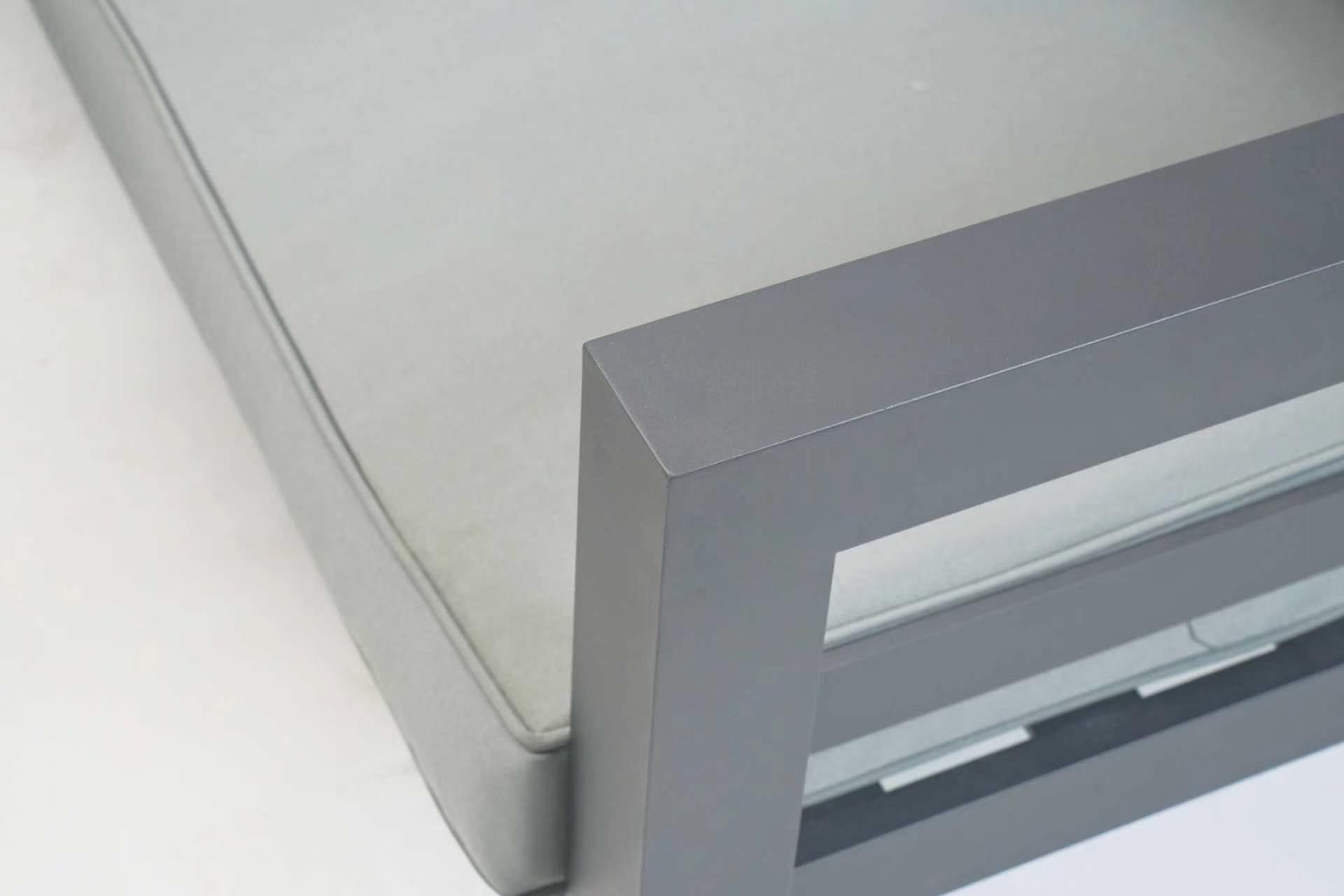Miami Grey Aluminium Corner Sofa Set with Rise & Fall Dining Table - Pre Order End of May - The Outlet Home